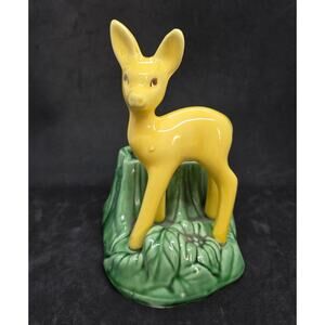 Vintage Shawnee USA Pottery Yellow Deer Planter